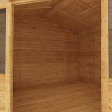 4mx4m Mercia Corner Log Cabin (28mm to 44mm Logs) - internal view of walls and floor
