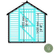 8x6 Shire Value Overlap Windowless Shed - internal dimensions