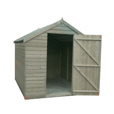8x6 Shire Value Pressure Treated Overlap Shed - Windowless- front view door open