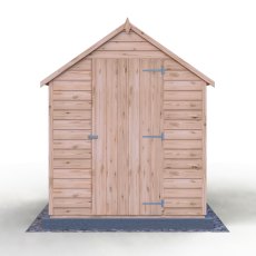 7x5 Shire Value Overlap Windowless Shed - in situ, front view