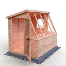 8x6 Shire Iceni Potting Shed - Door in Left Hand Side - isolated angle view, doors open