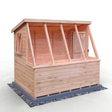 8x6 Shire Iceni Potting Shed - Door in Right Hand Side - isolated side view