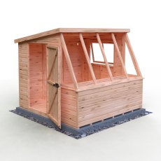 8x8 Shire Iceni Potting Shed - Door in Left Hand Side - isolated angle view, doors open