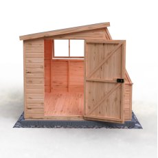 8x8 Shire Iceni Potting Shed - Door in Left Hand Side - isolated front view, doors open