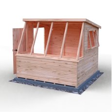 8x8 Shire Iceni Potting Shed - Door in Left Hand Side - isolated back angle view