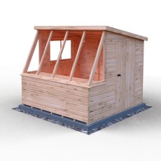 8x8 Shire Iceni Potting Shed - Door in Right Hand Side - isolated angle view