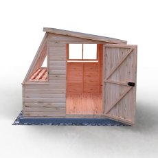 8x8 Shire Iceni Potting Shed - Door in Right Hand Side - isolated front view, doors open