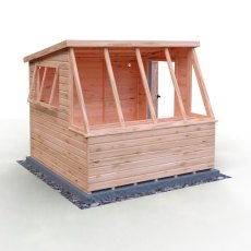 8x8 Shire Iceni Potting Shed - Door in Right Hand Side - isolated side angle view