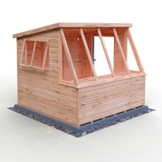 8x8 Shire Iceni Potting Shed - Door in Right Hand Side - isolated back angle view