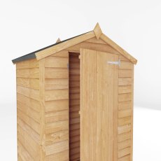 4x3 Mercia Overlap Apex Windowless Garden Shed - isolated side angle view, doors closed