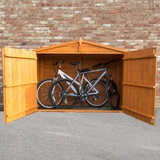 7 x 3 (2.13m x 0.85m) Shire Overlap Bike Store (No Floor) - doors open