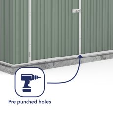 20 x 10 Mercia Absco Metal Utility Workshop in Pale Eucalyptus - prepunched holes