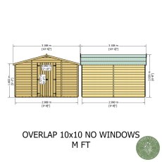 Shire 10 x 10 Shire Value Overlap Workshop Shed - No Windows