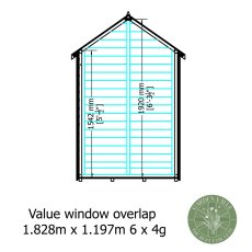 6x4 Shire Value Overlap Shed - internal dimensions