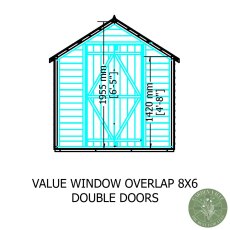 8x6 Shire Value Overlap Shed - internal dimensions