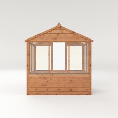 4x6 Mercia Traditional Wooden Greenhouse - isolated back view