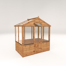 4x6 Mercia Traditional Wooden Greenhouse - isolated angle view