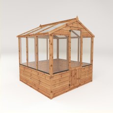 6x6 Mercia Traditional Wooden Greenhouse - isolated angle view