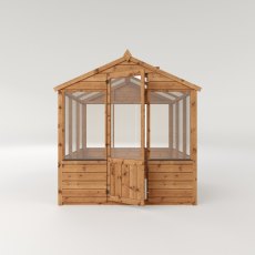 6x6 Mercia Traditional Wooden Greenhouse - isolated front view