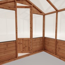 6x6 Mercia Traditional Wooden Greenhouse - isolated internal view