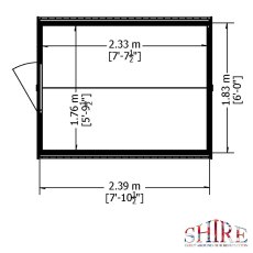 8 x 6 Shire Value Overlap Shed - Pressure Treated - floor plan