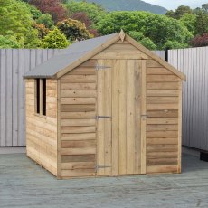 8 x 6 Shire Value Overlap Shed - Pressure Treated - front elevation but with view of windows