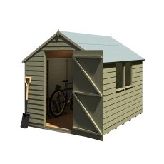 8 x 6 Shire Value Overlap Shed - Pressure Treated - rendered with doors open