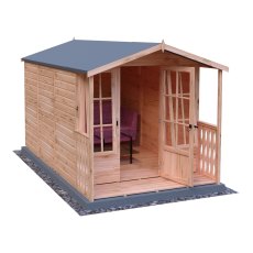 7 x 10 Shire Badminton Summerhouse - isolated angle view, doors open