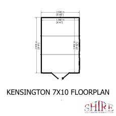 7 x 10 Shire Kensington Summerhouse - footprint