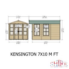 7 x 10 Shire Kensington Summerhouse - dimensions