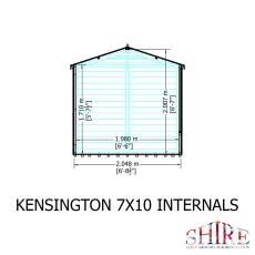 7 x 10 Shire Kensington Summerhouse - internal dimensions