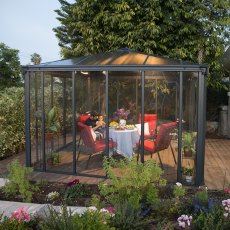 12 x 12 Palram Canopia Ledro 3600 Enclosed Garden Gazebo (3.60m X 3.60m) - in situ