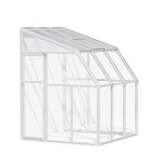 6x6 Palram Canopia Rion White Sun Room Walk In Wall Greenhouse - isolated