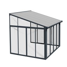 10 X 10 (3.05m X 3.05m) Palram Canopia SanRemo Grey Lean To Conservatory - isolated