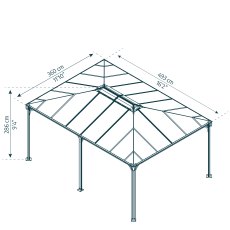 12x16 Palram Martinique 5000 Gazebo - dimensions