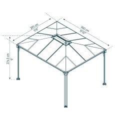 10x12 Palram Martinique 3600 Gazebo - dimensions