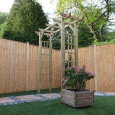 Mercia Flat Top Arch - Pressure Treated - in situ, angle view