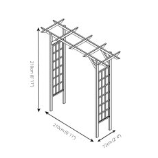 Mercia Flat Top Arch - Pressure Treated - dimensions