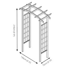 Mercia Bow Top Arch - Pressure Treated - Dimensions