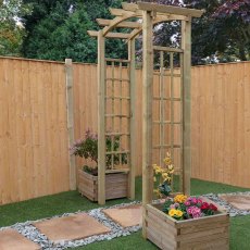 Mercia Bow Top Arch - Pressure Treated - In Situ, Angle View