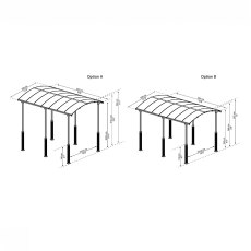 12x16 Palram Arcadia Alpine 5000 Carport - dimensions