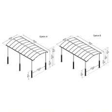 12x21 Palram Arcadia Alpine 6400 Carport - dimensions