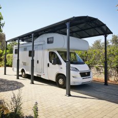 12x28 Palram Arcadia Alpine 8500 Carport - in situ, angle view