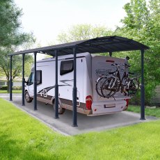 12x35 Palram Arcadia Alpine 10600 Carport - in situ, angle view