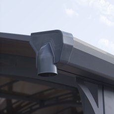 12x35 Palram Arcadia Alpine 10600 Carport - in situ, downpipe