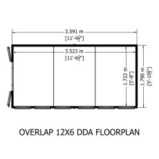 12x6 Shire Value Overlap Shed - footprint