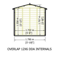 12x6 Shire Value Overlap Shed - internal dimensions