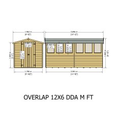 12x6 Shire Value Overlap Shed - dimensions