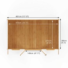 5mx3m Mercia Retreat Log Cabin (28mm to 44mm Logs) - floor plan