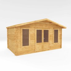 5mx3m Mercia Retreat Log Cabin (28mm to 44mm Logs) - isolated angled view
